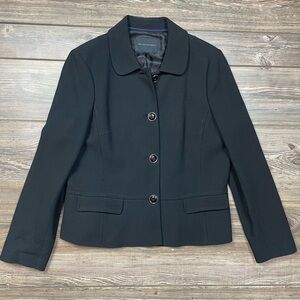 Banana Republic Women’s Wool Blend Blazer Black Gold Buttons‎ Size 12